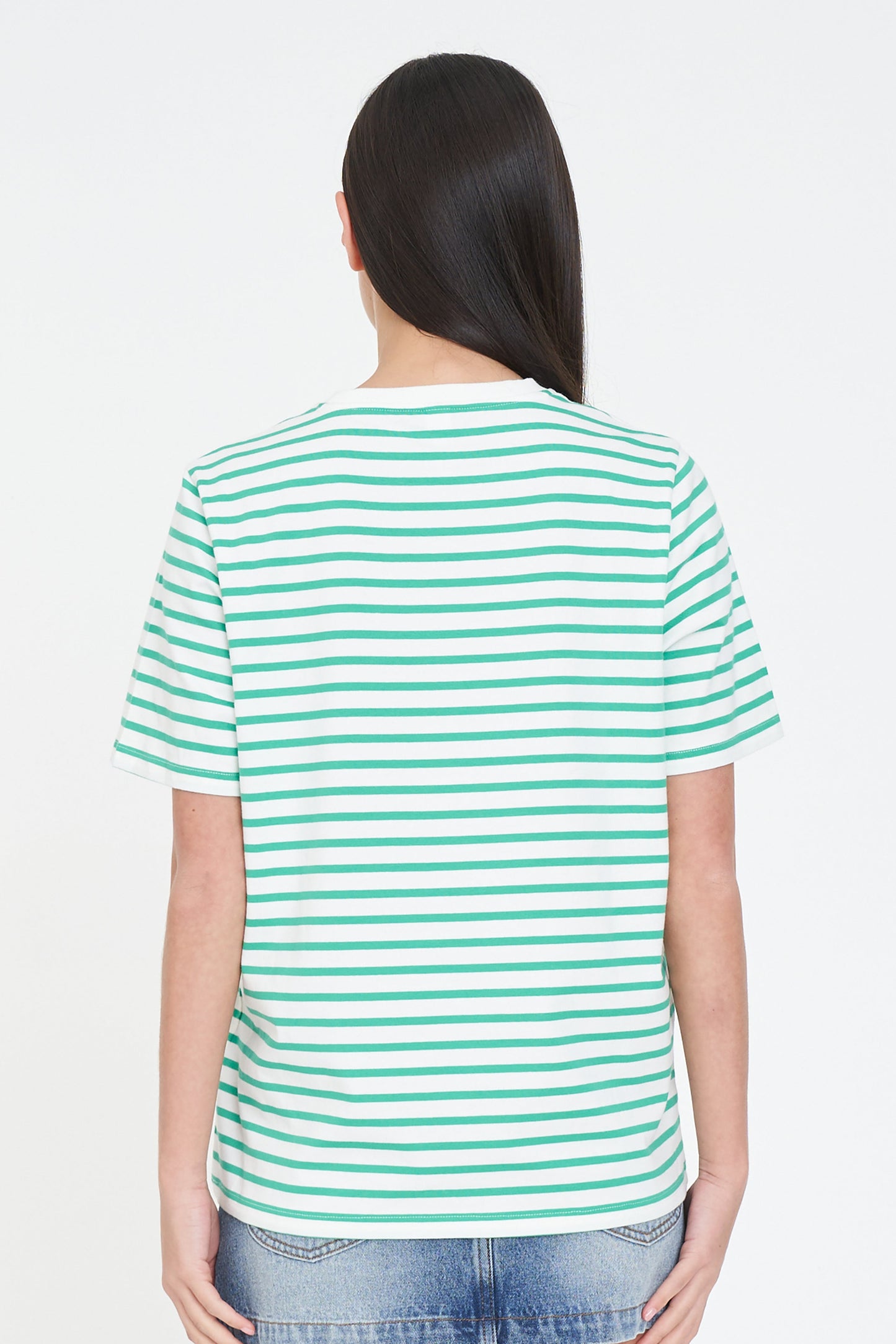 HUFFER OUI OUI CLASSIC TEE - CHALK/MEADOW - THE VOGUE STORE