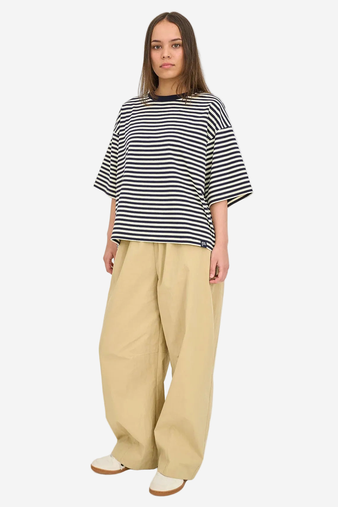 HUFFER STRIPE BILLIE TEE - BUTTER/NAVY - THE VOGUE STORE