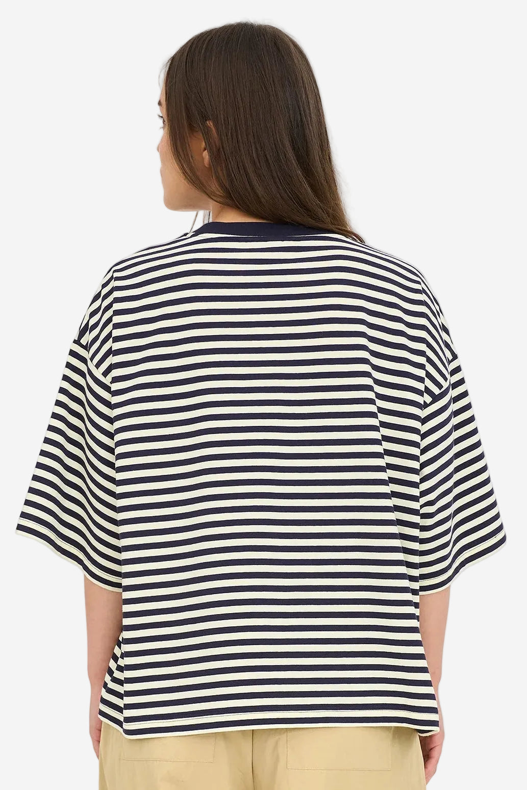HUFFER STRIPE BILLIE TEE - BUTTER/NAVY - THE VOGUE STORE