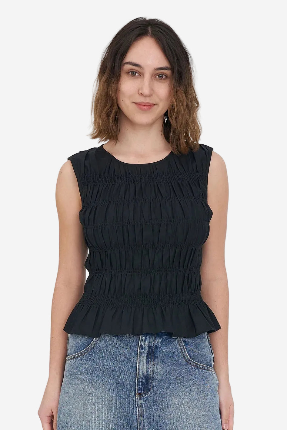 HUFFER LIN-IN BRIDGET TOP - BLACK - THE VOGUE STORE