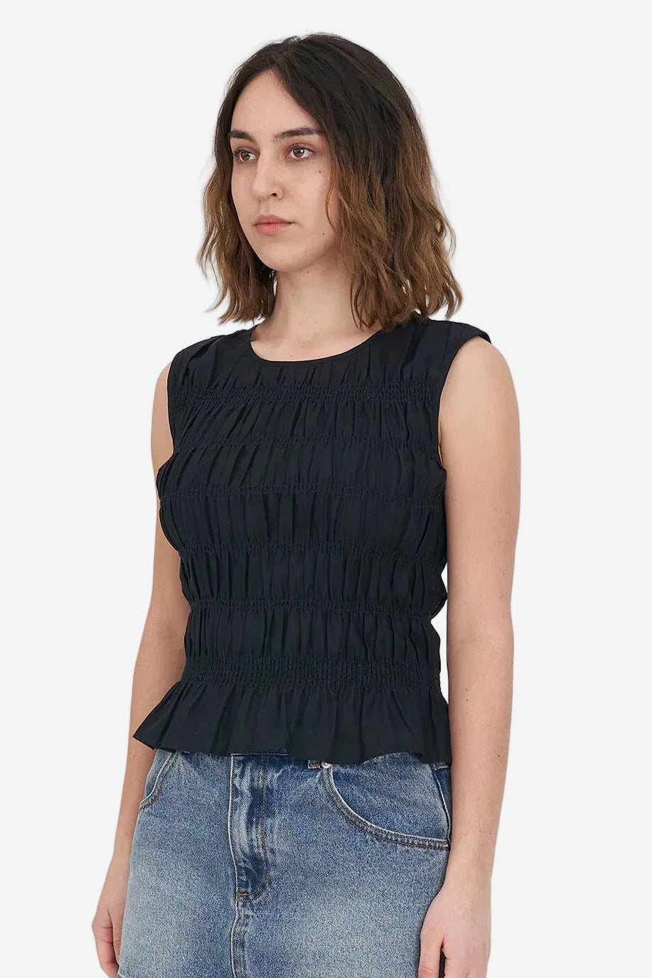 HUFFER LIN-IN BRIDGET TOP - BLACK - THE VOGUE STORE