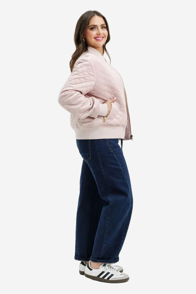 HOMELEE WYLD BOMBER - QUILTED ROSE - THE VOGUE STORE