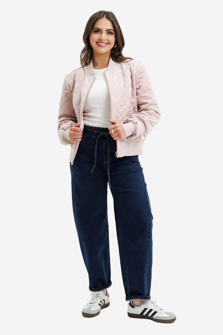 HOMELEE WYLD BOMBER - QUILTED ROSE - THE VOGUE STORE