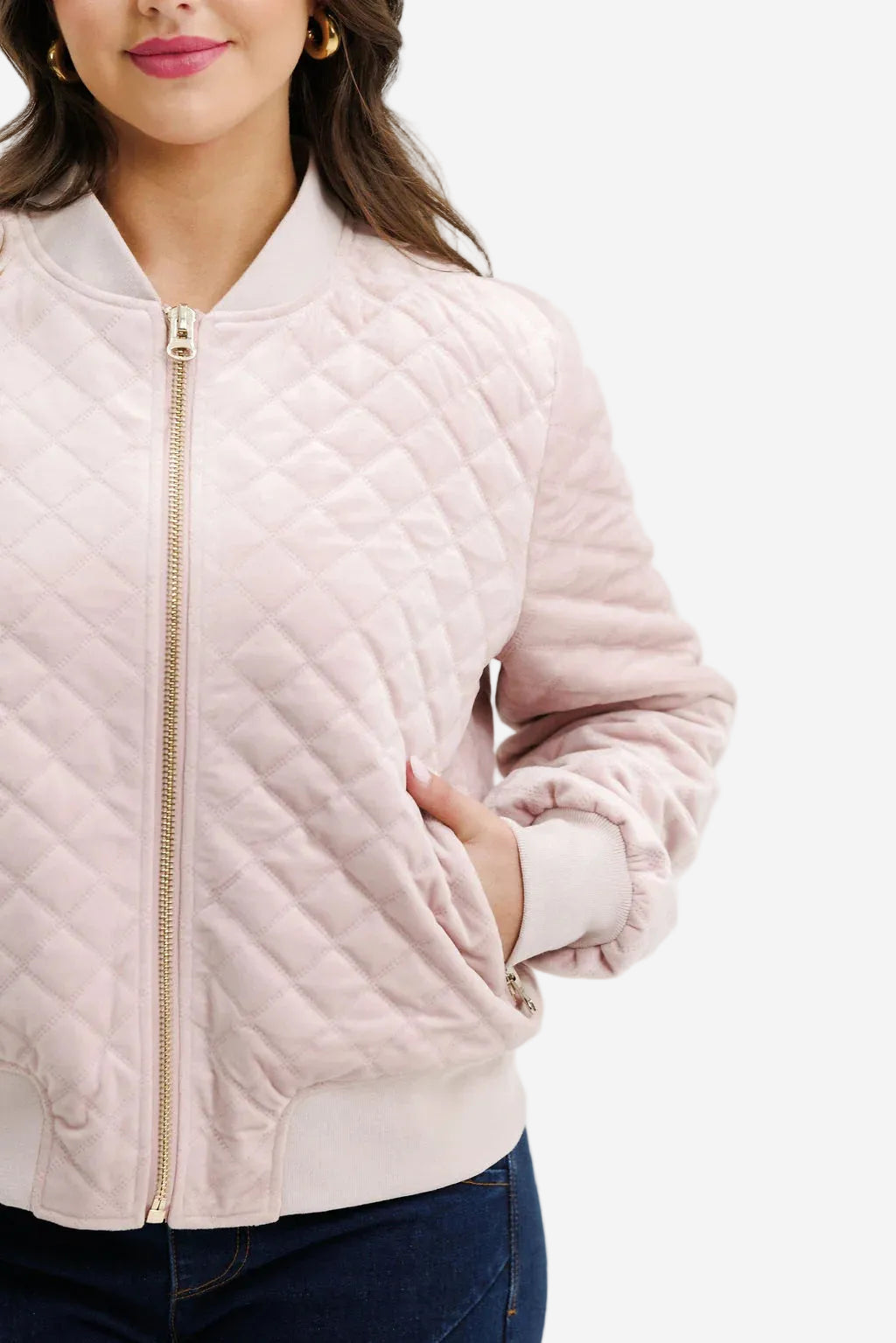 HOMELEE WYLD BOMBER - QUILTED ROSE - THE VOGUE STORE