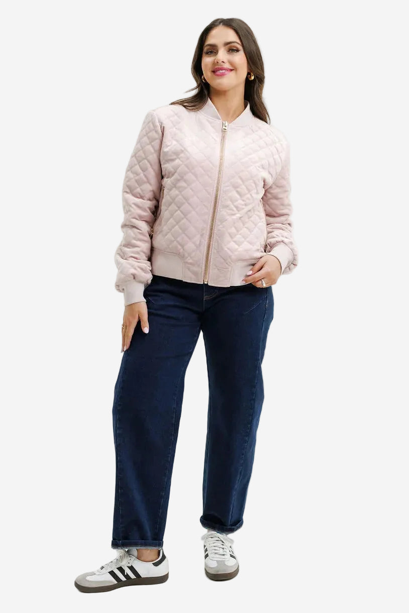 HOMELEE WYLD BOMBER - QUILTED ROSE - THE VOGUE STORE