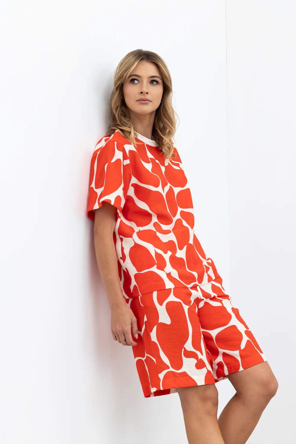 STYLE XLAB STOP MOTION TOP - ORANGE PRINT - THE VOGUE STORE