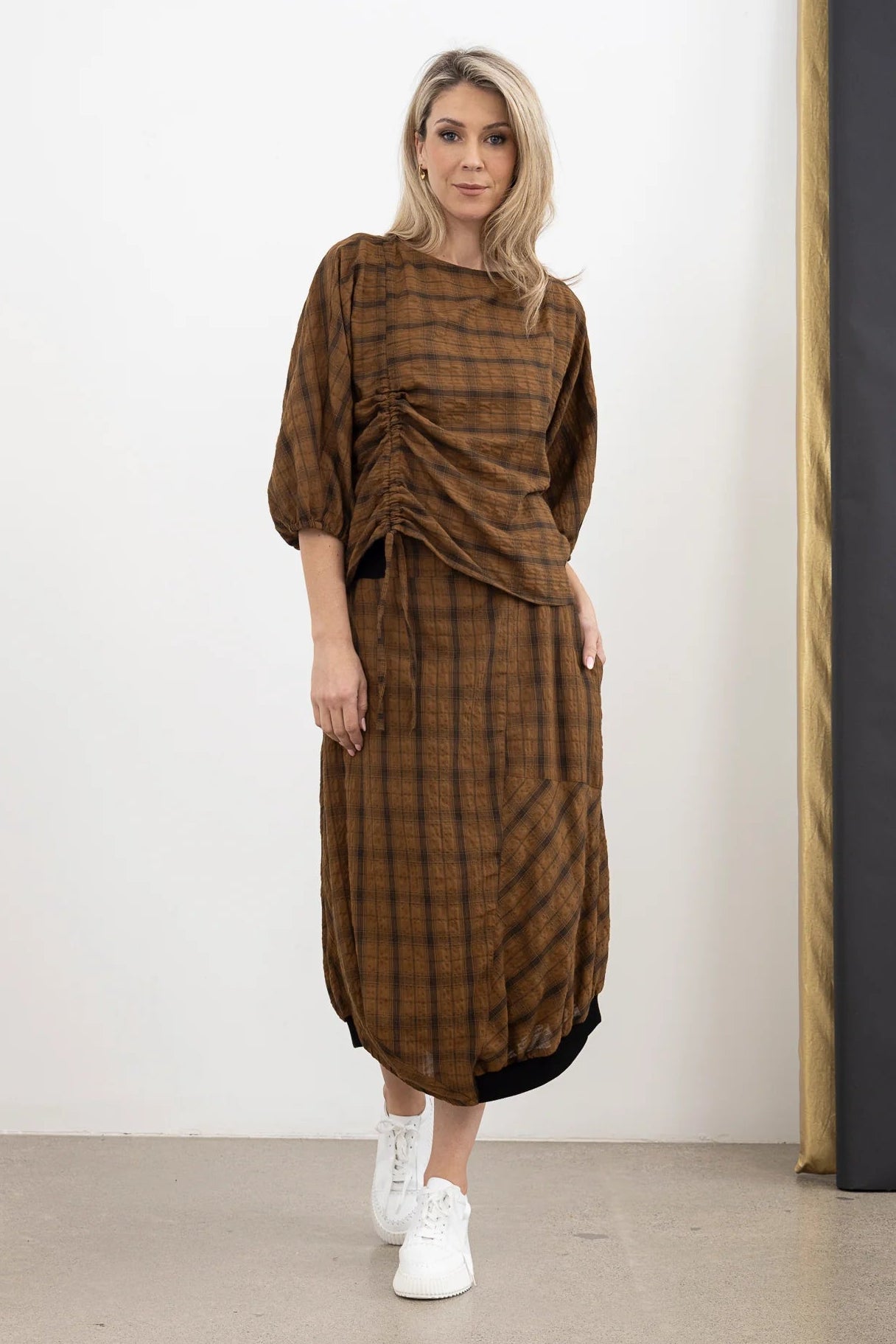 STYLE X LAB WHISPERING TOP - TAN - THE VOGUE STORE