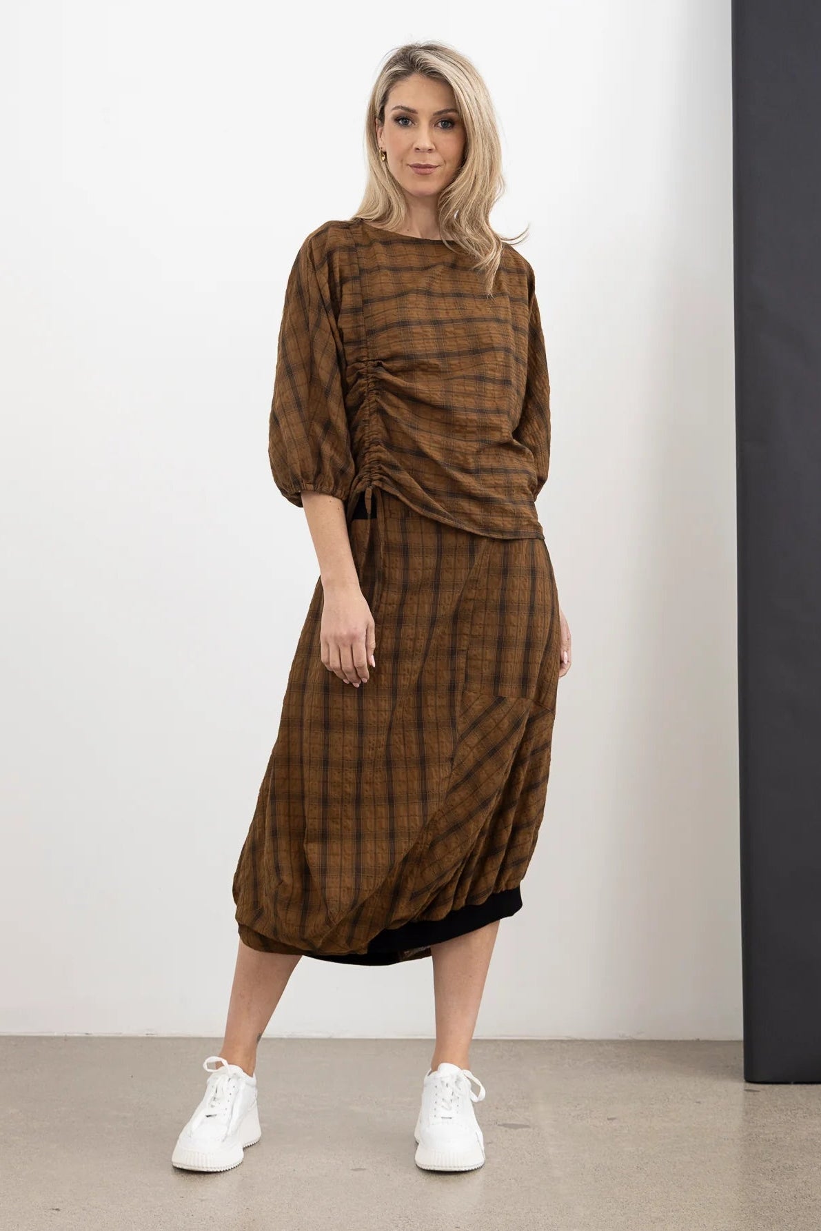 STYLE X LAB WHISPERING SKIRT - TAN - THE VOGUE STORE