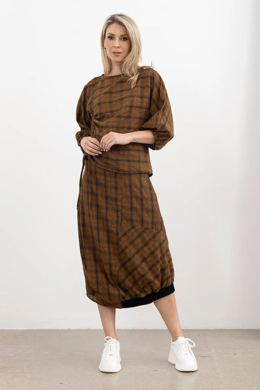 STYLE X LAB WHISPERING SKIRT - TAN - THE VOGUE STORE