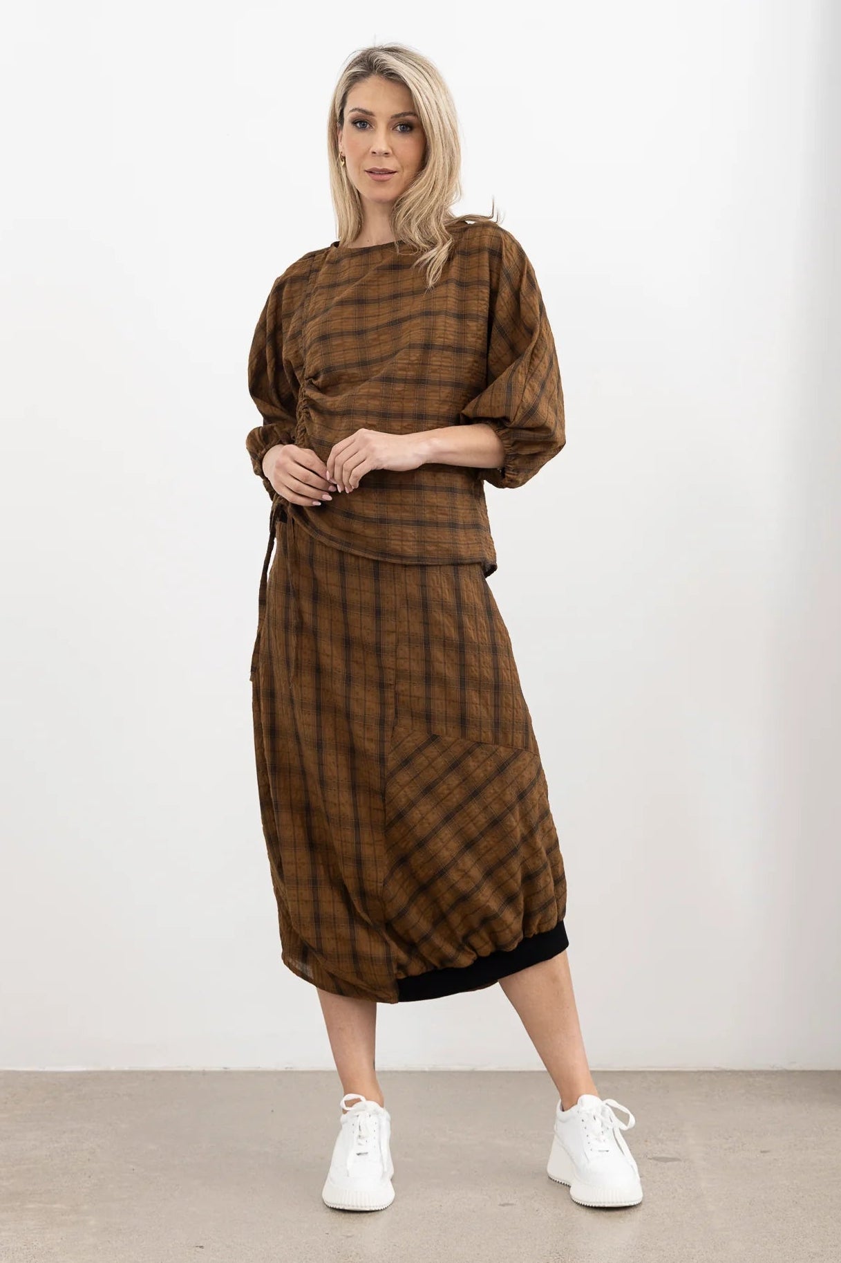 STYLE X LAB WHISPERING TOP - TAN - THE VOGUE STORE