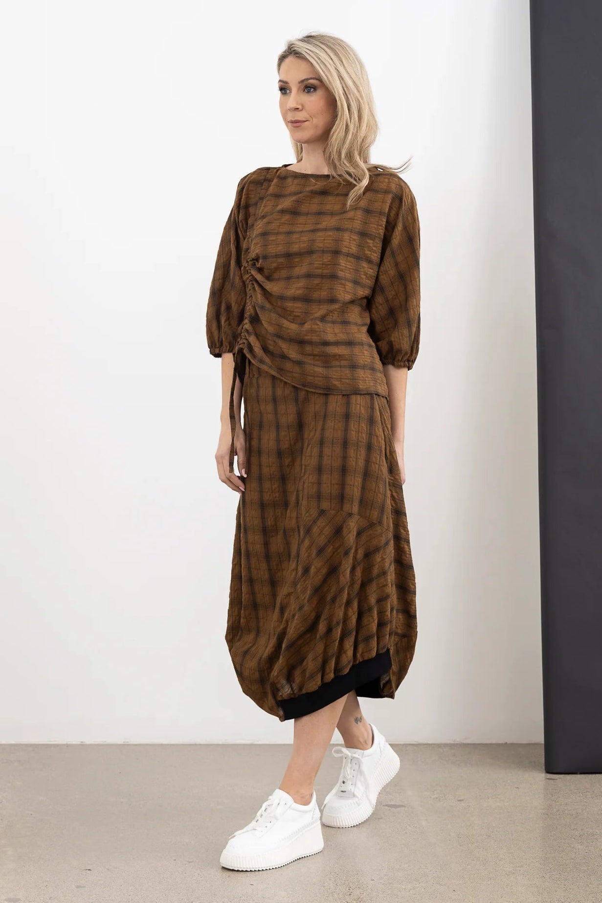 STYLE X LAB WHISPERING SKIRT - TAN - THE VOGUE STORE