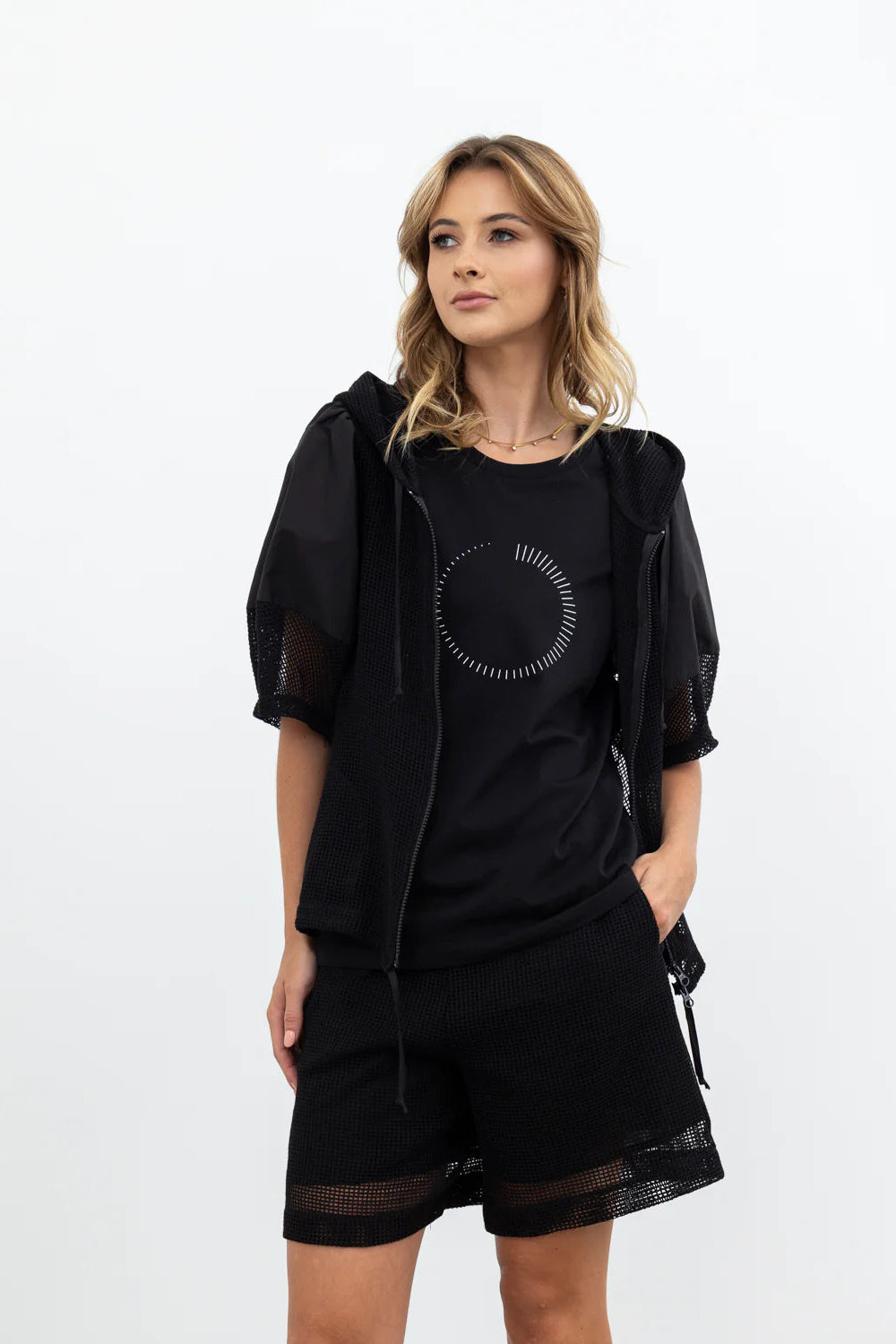 STYLE X LAB TIMER TEE - BLACK/WHITE PRINT - THE VOGUE STORE