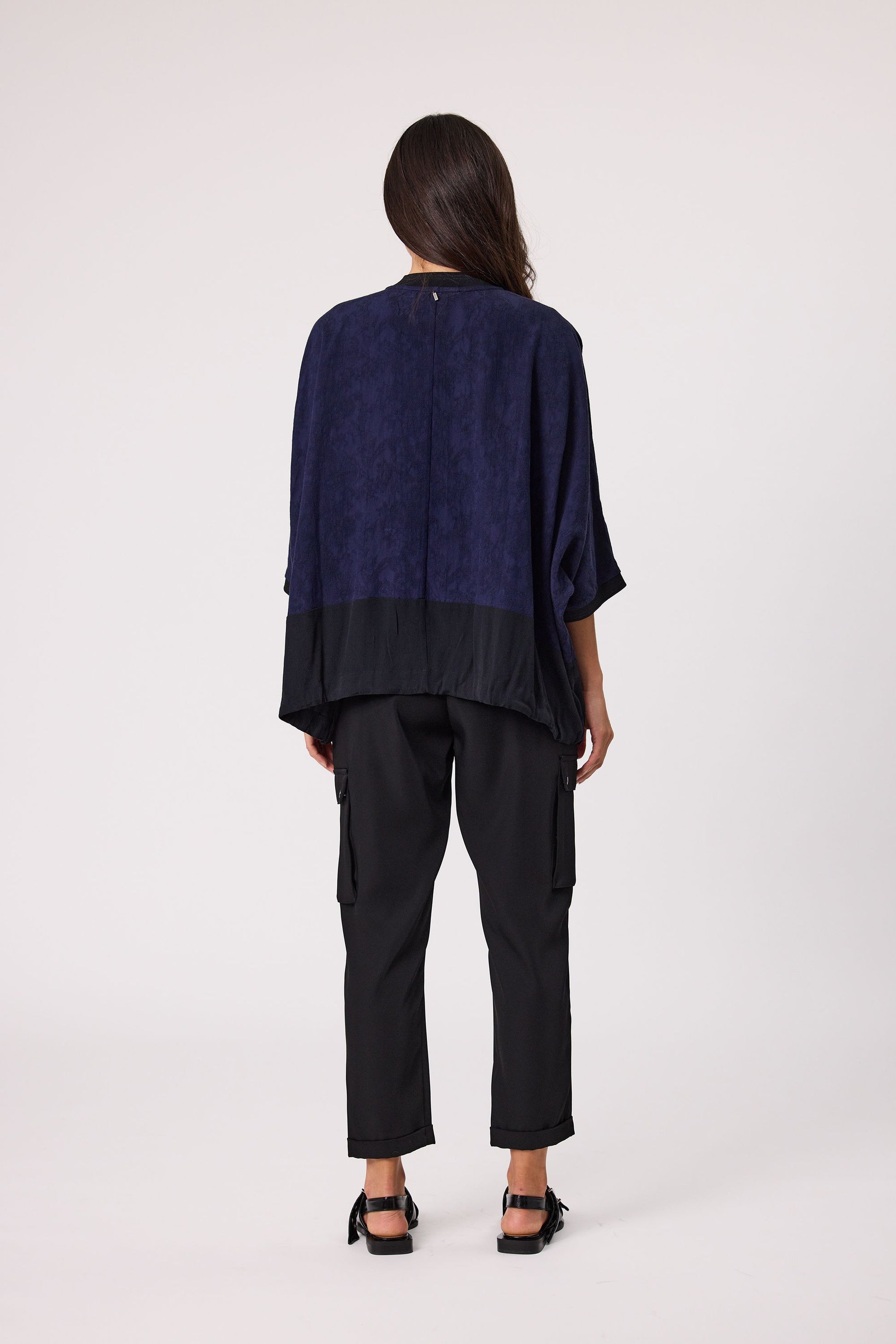 DESIGN NATION PLUME JACKET - MIDNIGHT - THE VOGUE STORE