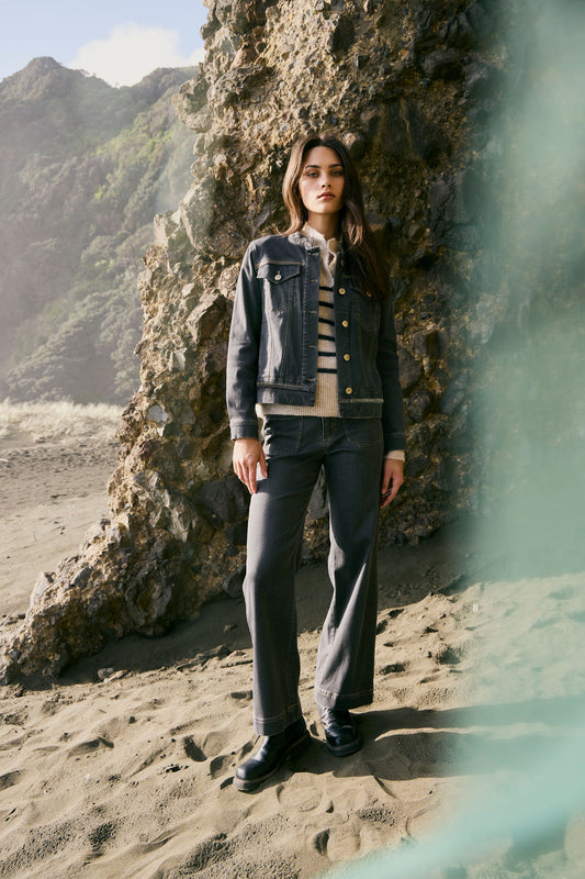 LANIA CHROME JEAN - CHARCOAL - THE VOGUE STORE