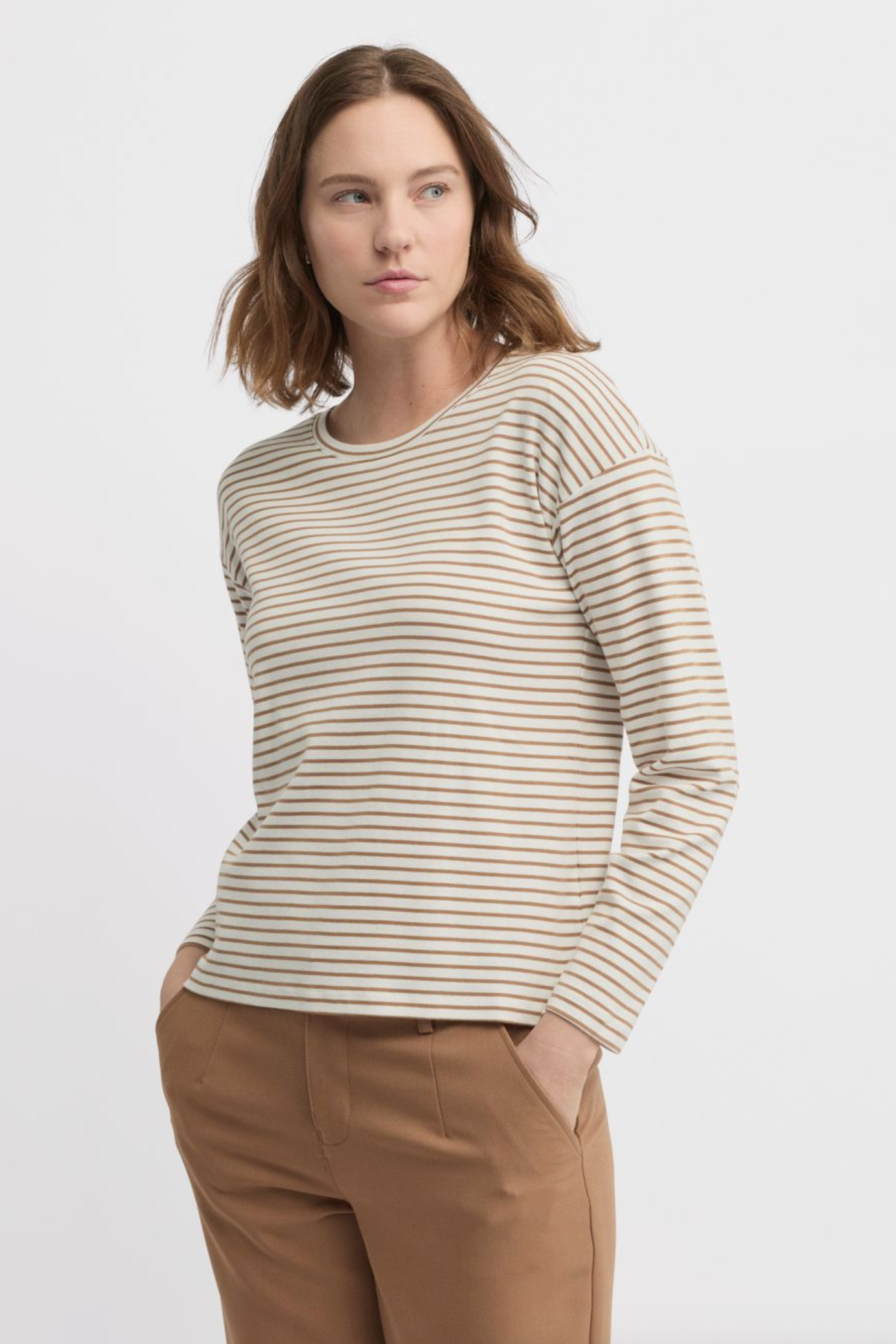 YARRA TRAIL DIVISION TEE - ECRU/ALMOND - THE VOGUE STORE