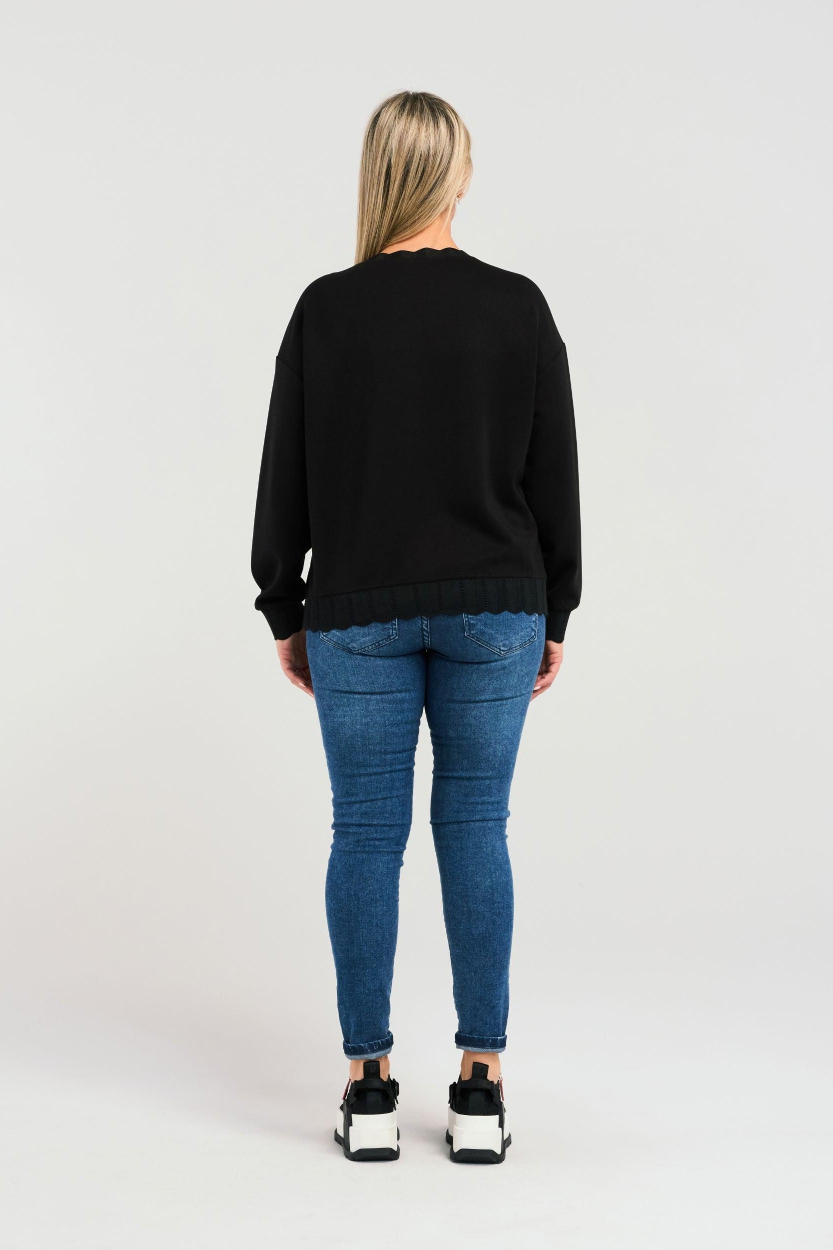 ZAFINA MORGAN SWEAT - BLACK - THE VOGUE STORE