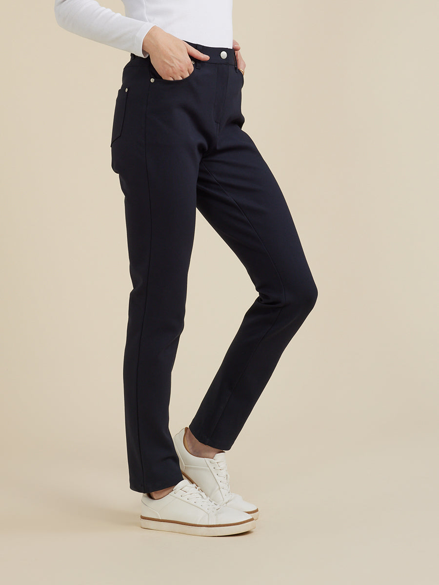 YARRA TRAIL SUPER STRETCH PANT - NAVY - THE VOGUE STORE