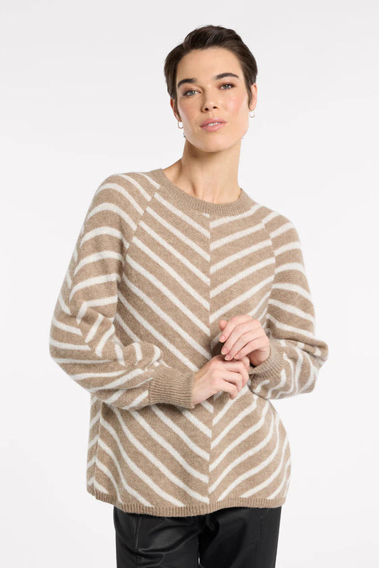 MARCO POLO CHEVRON STRIPE SWEATER - THE VOGUE STORE