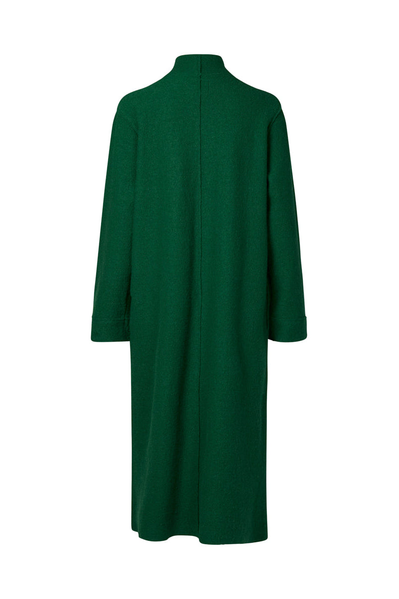 MARCO POLO COLLARED BOILED WOOL COAT - DEEP PINE - THE VOGUE STORE