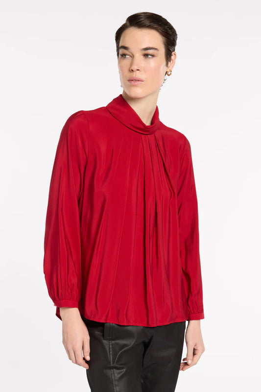 MARCO POLO ETERNAL PLEAT TOP - CRIMSON - THE VOGUE STORE