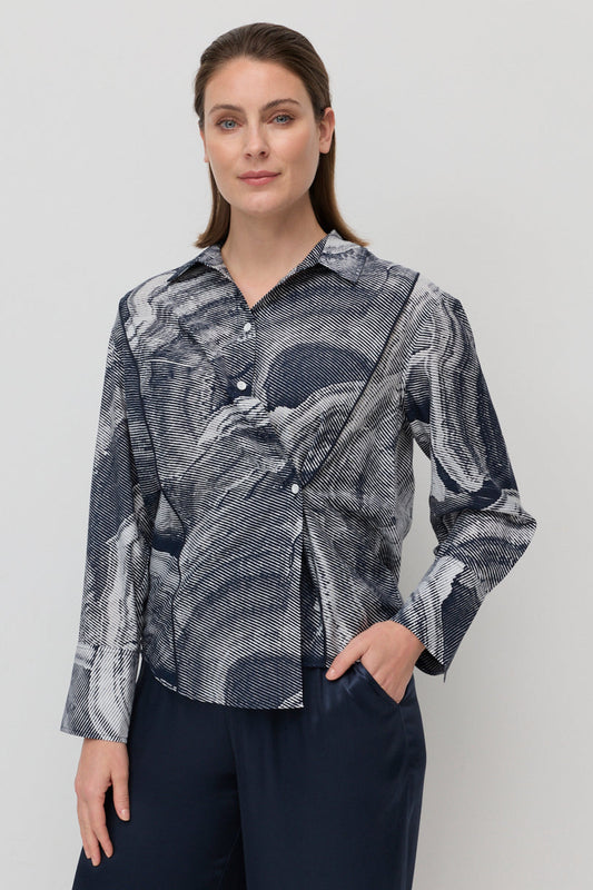 MARCO POLO INSIDE LINES SHIRT - INSIDE LINES - THE VOGUE STORE