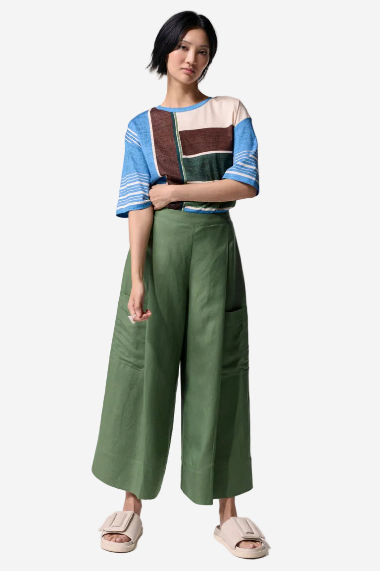 MARCO POLO DEEP PLEAT POCKET CULOTTE - NATURE - THE VOGUE STORE
