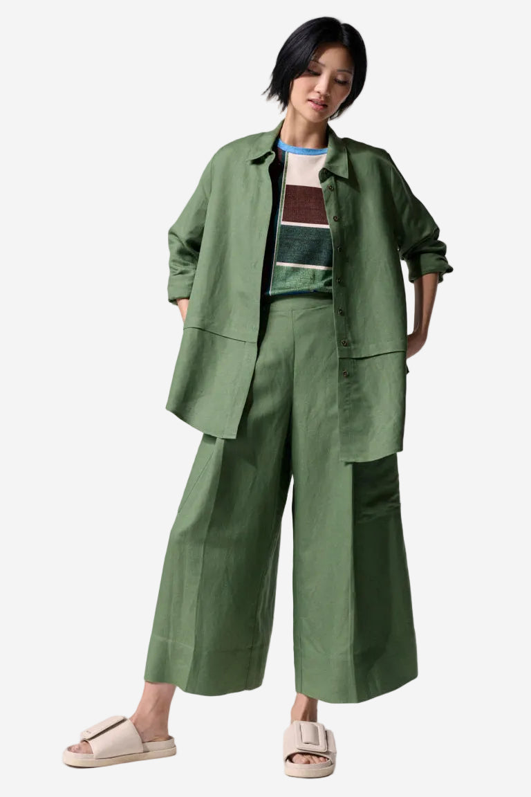 MARCO POLO DEEP PLEAT POCKET CULOTTE - NATURE - THE VOGUE STORE