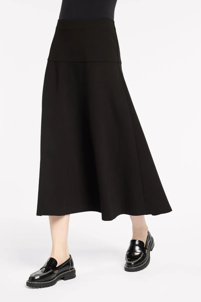 MARCO POLO FIT AND FLARE PONTE SKIRT - BLACK - THE VOGUE STORE