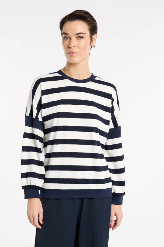 MARCO POLO SPLICED STRIPE SWEAT - THE VOGUE STORE