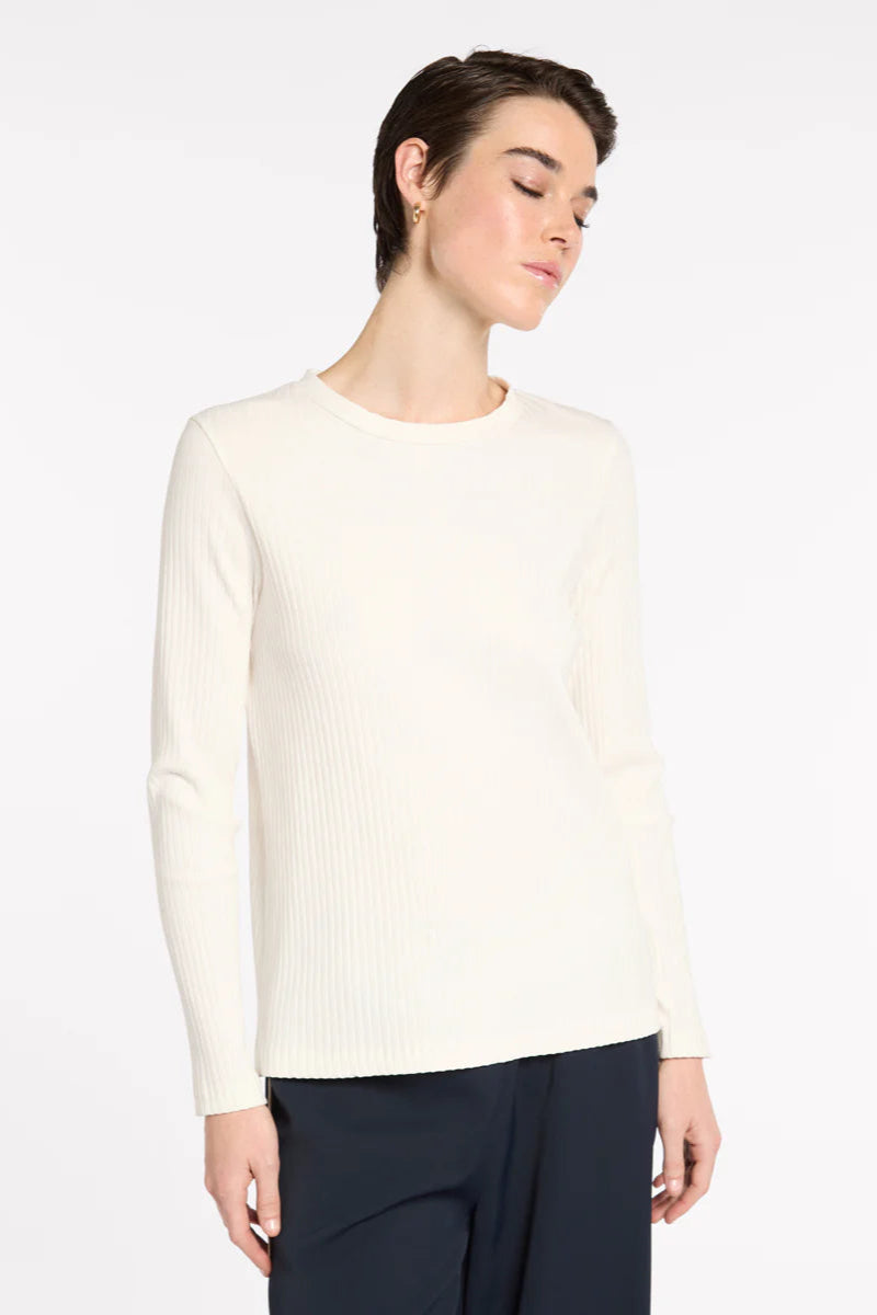 MARCO POLO ESSENTIAL RIB TOP - IVORY - THE VOGUE STORE