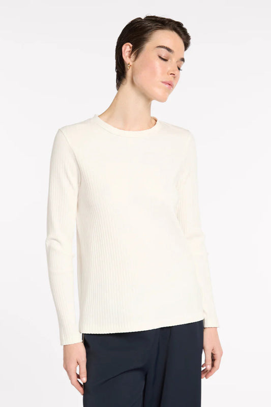 MARCO POLO ESSENTIAL RIB TOP - IVORY - THE VOGUE STORE