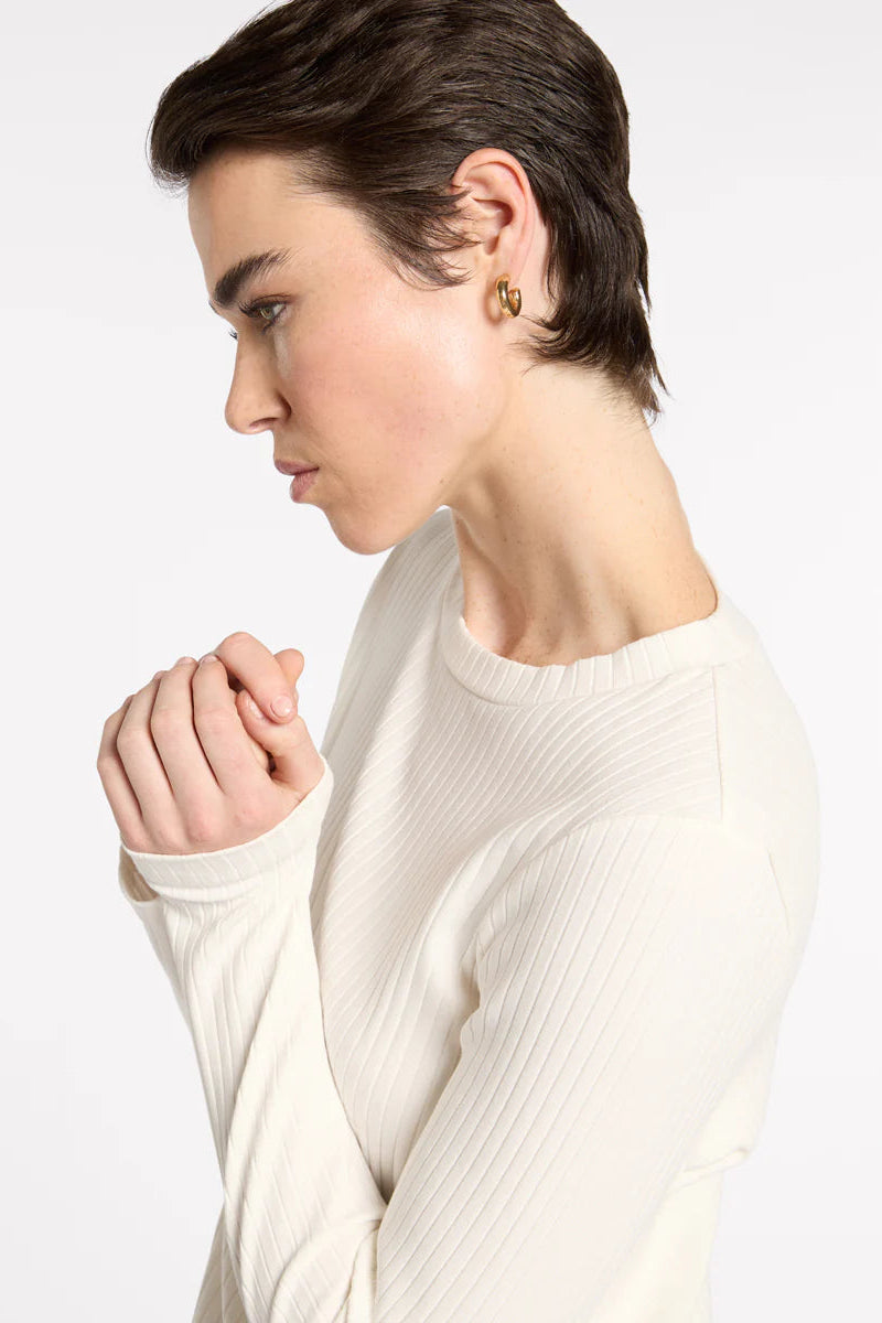MARCO POLO ESSENTIAL RIB TOP - IVORY - THE VOGUE STORE