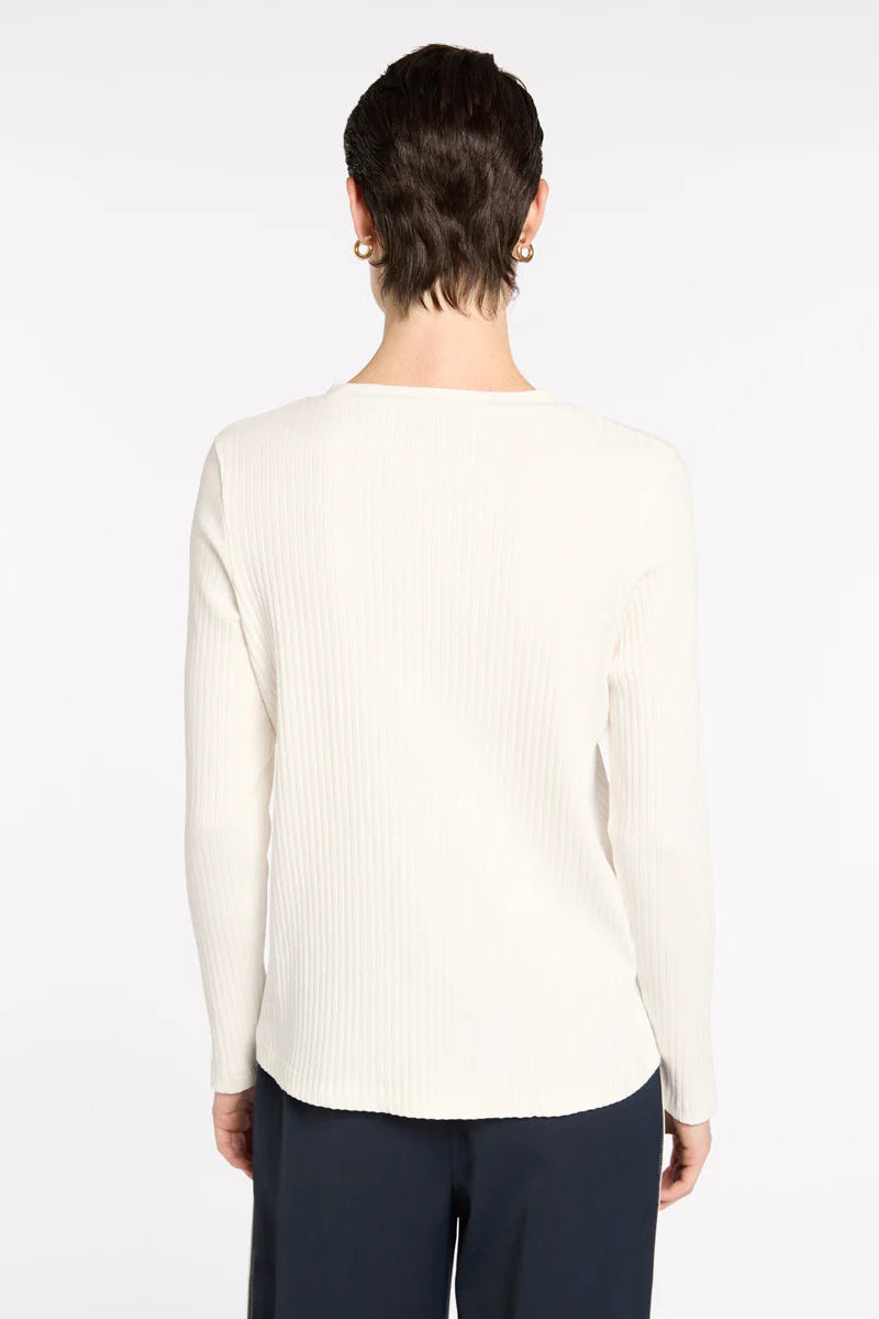 MARCO POLO ESSENTIAL RIB TOP - IVORY - THE VOGUE STORE