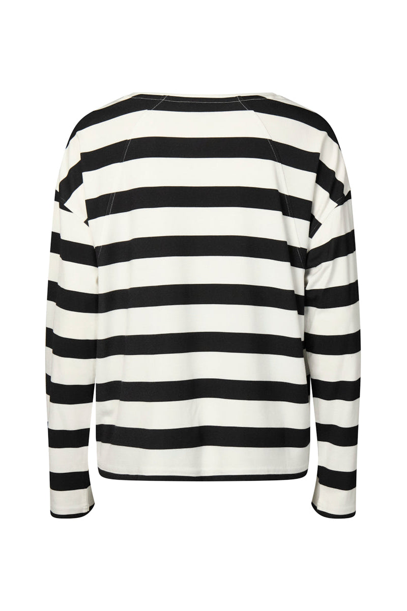 MARCO POLO WIDE STRIPE SWEAT - BLACK/WHITE