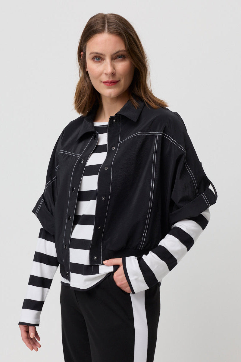 MARCO POLO WIDE STRIPE SWEAT - BLACK/WHITE