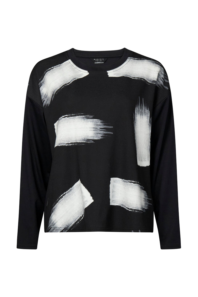 MARCO POLO SIGNATURE STROKE TOP - BLACK - THE VOGUE STORE