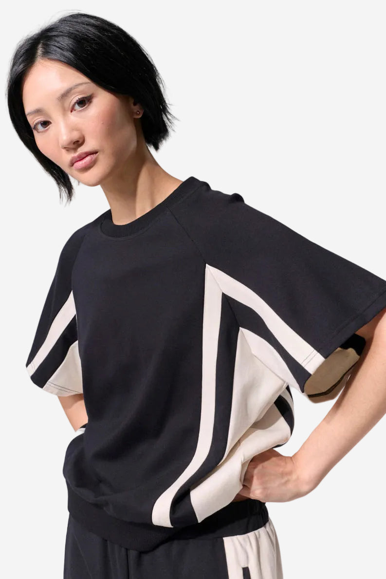 MARCO POLO LOUNGE AND LEAVE TOP - BLACK - THE VOGUE STORE