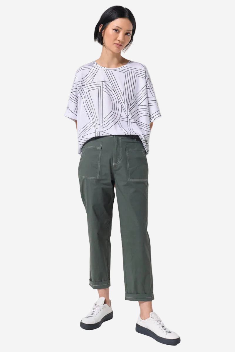 MARCO POLO GEO GROVE TEE - WHITE - THE VOGUE STORE