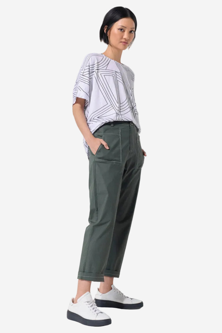 MARCO POLO GEO GROVE TEE - WHITE - THE VOGUE STORE