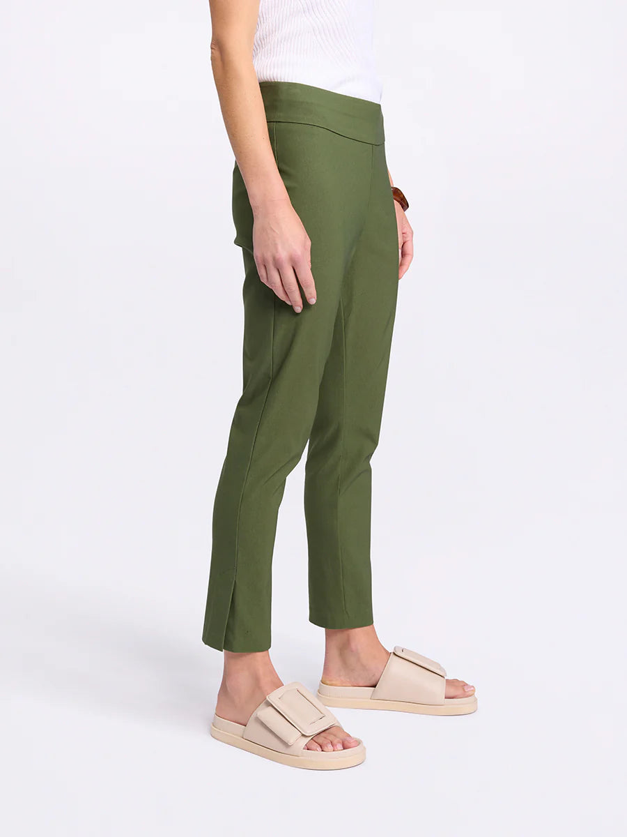 MARCO POLO 3/4 BENGALINE PANT OLIVE - THE VOGUE STORE