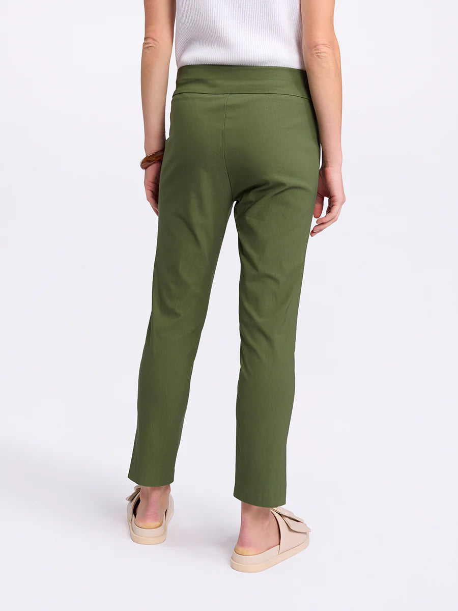 MARCO POLO 3/4 BENGALINE PANT OLIVE - THE VOGUE STORE