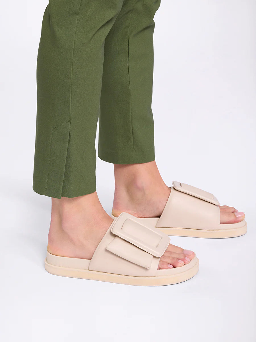 MARCO POLO 3/4 BENGALINE PANT OLIVE - THE VOGUE STORE