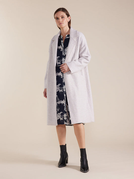 MARCO POLO L/S BOILED WOOL COAT - OATMEAL - THE VOGUE STORE