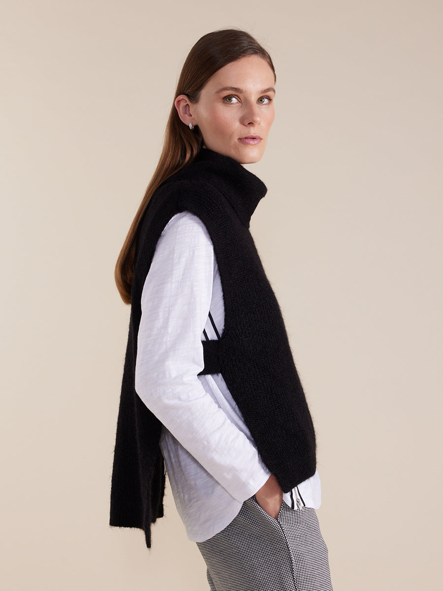 MARCO POLO ROLL NECK PULLOVER - BLACK - THE VOGUE STORE