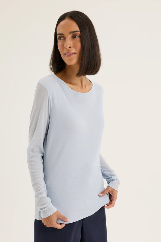 YARRA TRAIL ICE LAYER TEE - GLACIER - THE VOGUE STORE