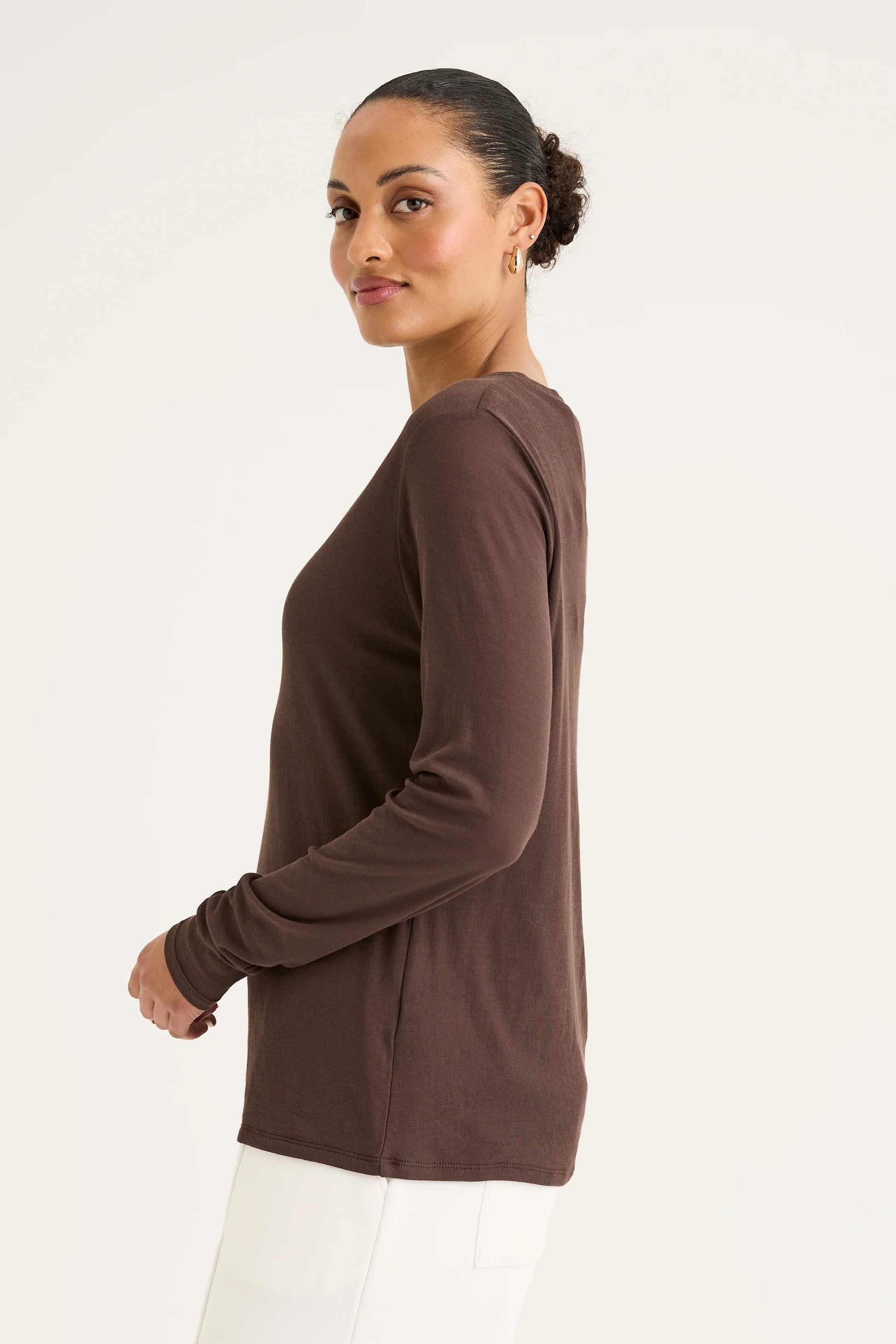 YARRA TRAIL ICE LAYER TEE - CACAO - THE VOGUE STORE 