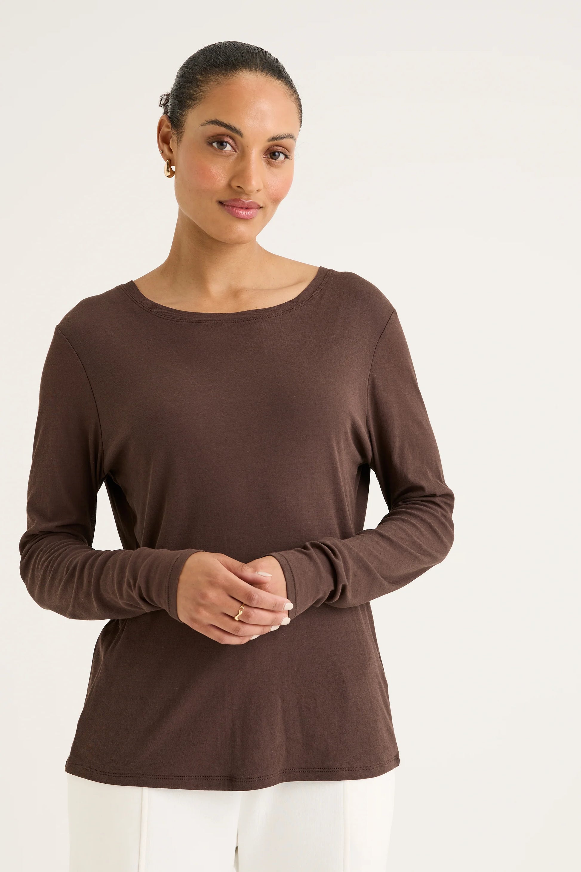 YARRA TRAIL ICE LAYER TEE - CACAO - THE VOGUE STORE 