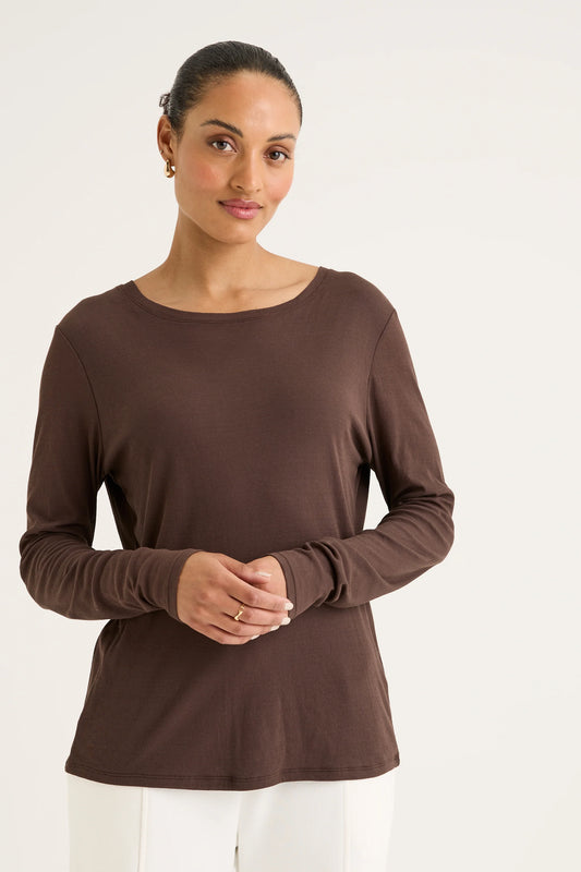YARRA TRAIL ICE LAYER TEE - CACAO - THE VOGUE STORE 