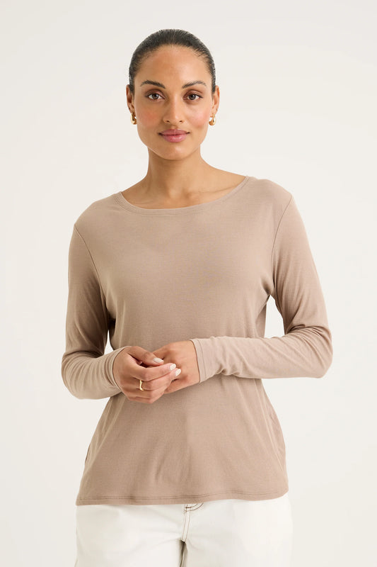YARRA TRAIL ICE LAYER TEE - SANDSTONE - THE VOGUE STORE