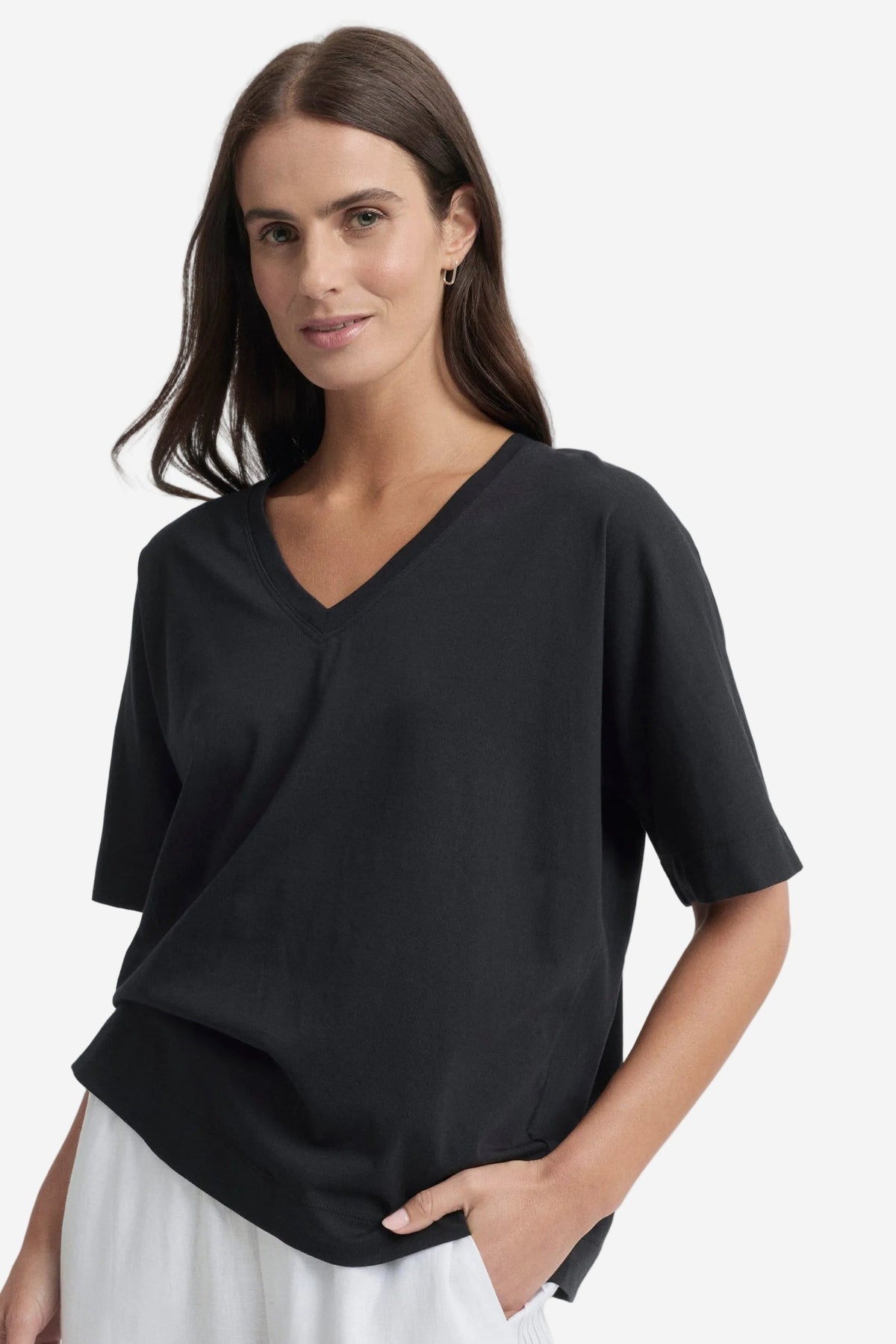 YARRA TRAIL GLASS TEE - BLACK - THE VOGUE STORE